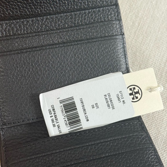 New 900+! Tory Burch BRITTEN leather SMOOTH SATCHEL & Matching Wallet black - Picture 12 of 13